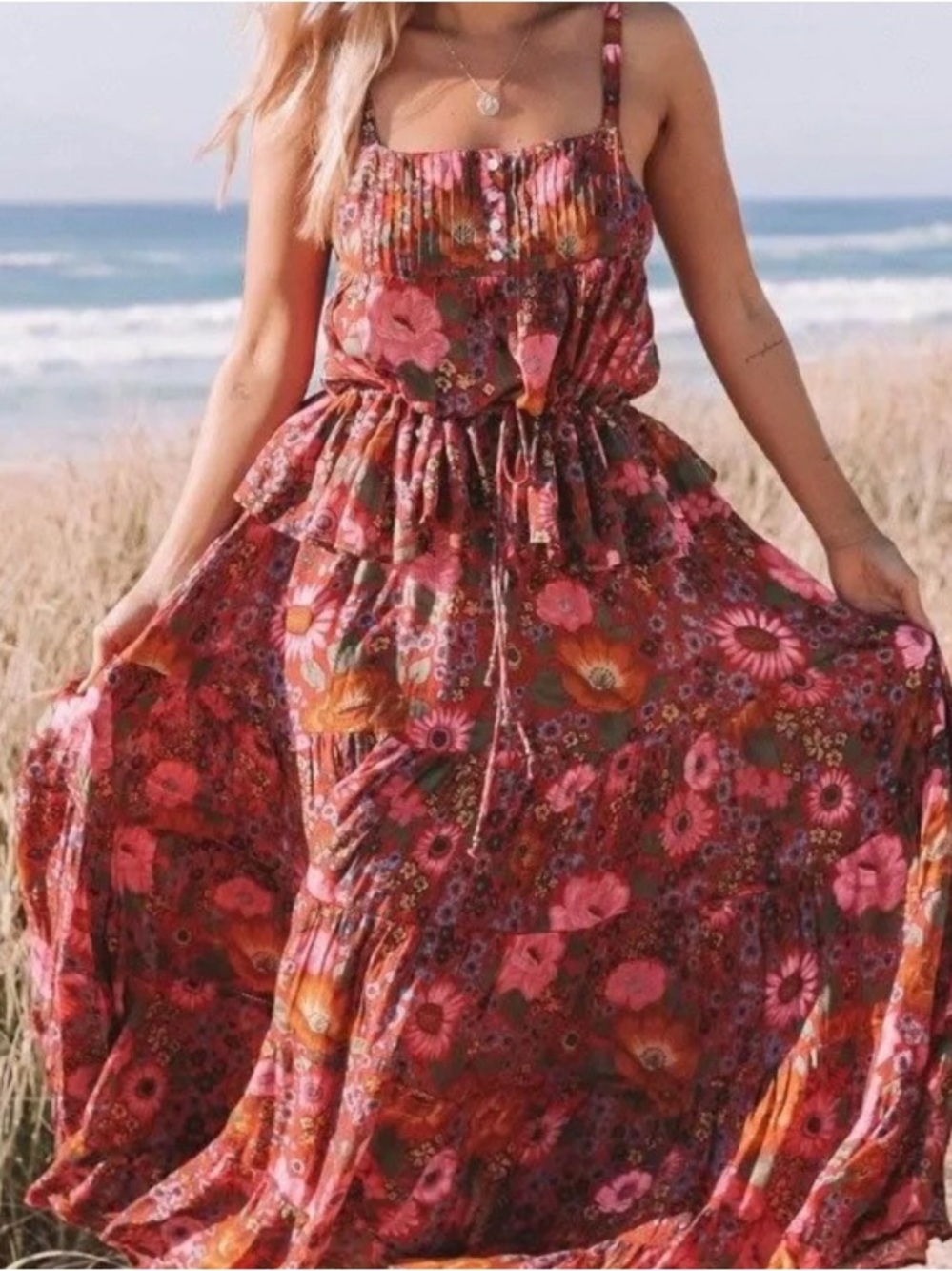 Spell Desert Daisy maxi skirt